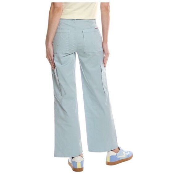 Hudson Women's Cargo Pants Size 33 Light Grey High-Rise Wide-Leg - Picture 2 of 7